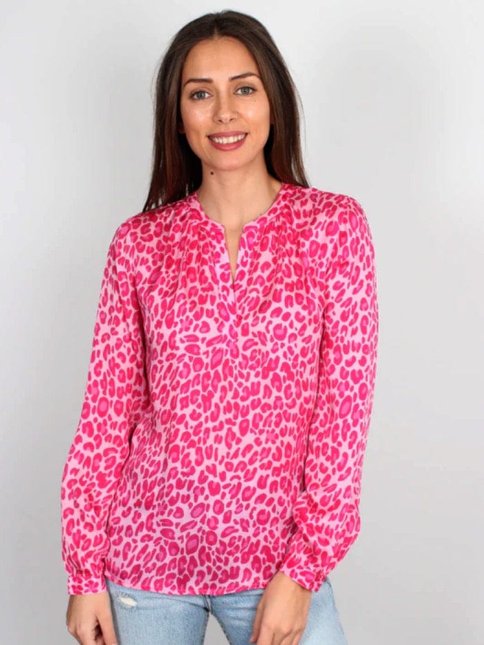 Primrose Park London Tops Primrose Park London Sandy Open Shirt Leo Pink izzi-of-baslow