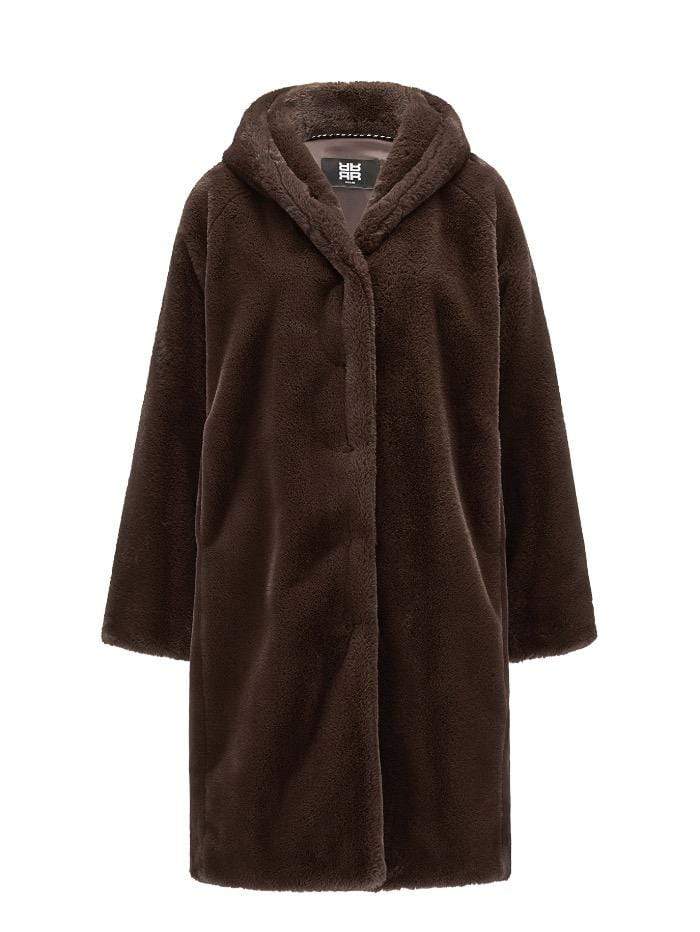 Riani Coats and Jackets Riani Brown Faux Fur Long Teddy Coat 182990 5327 644 izzi-of-baslow