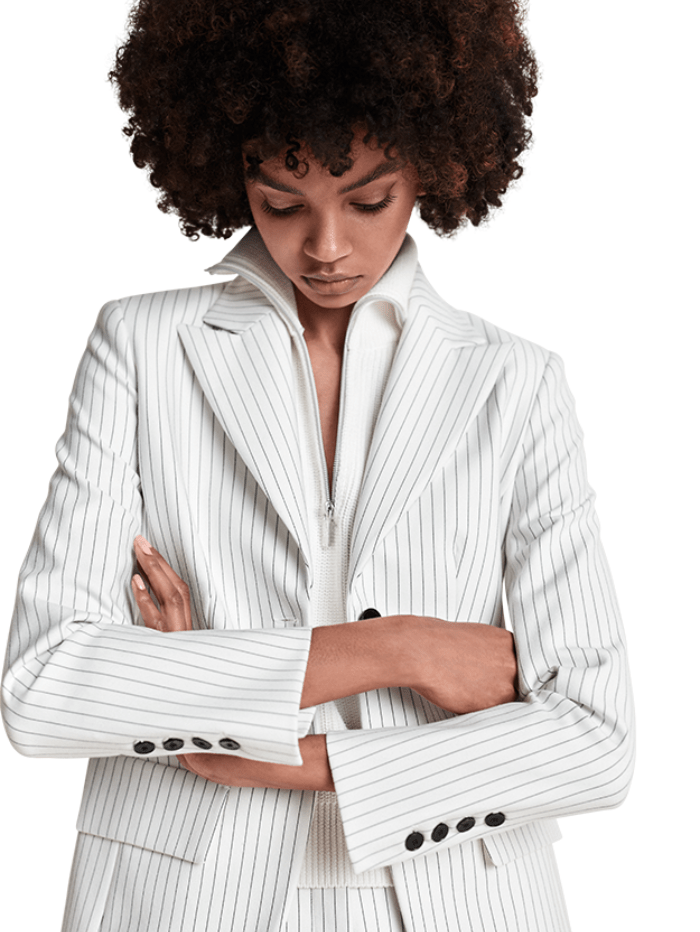 Riani Coats and Jackets Riani Off White Pinstripe Blazer 331190 - 5411 143 izzi-of-baslow