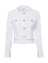 Riani Coats and Jackets Riani White Denim Jacket With Fringe Detail  401800-2811 izzi-of-baslow