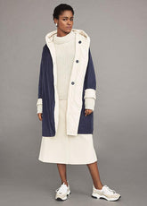 Riani Coats & Jackets Riani Navy and Pale Almond Reversible Padded Coat 302030-3450 izzi-of-baslow