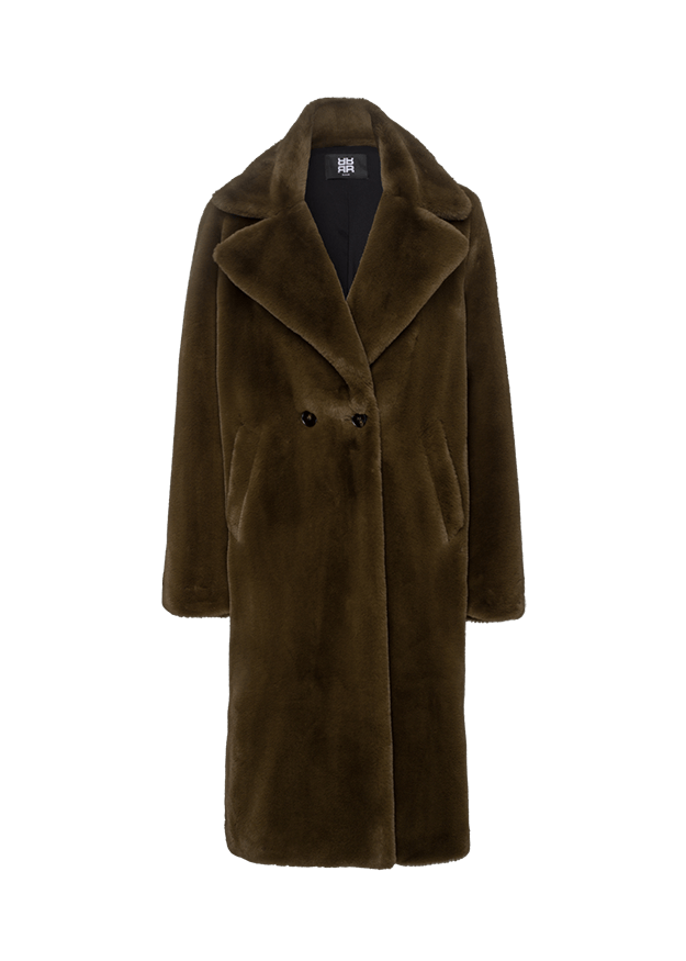 Riani Coats &amp; Jackets Riani Olive Green Teddy Bear Coat 802990-5327 izzi-of-baslow