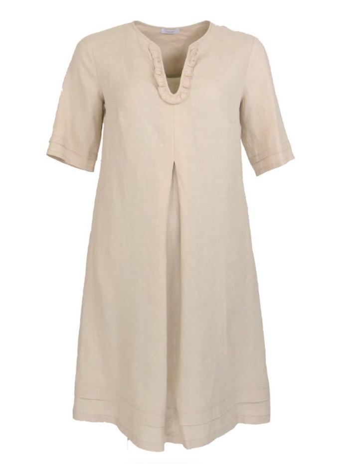 Riani Dresses Dress Beige Hampton Beach Linen 406950-2272 817 izzi-of-baslow