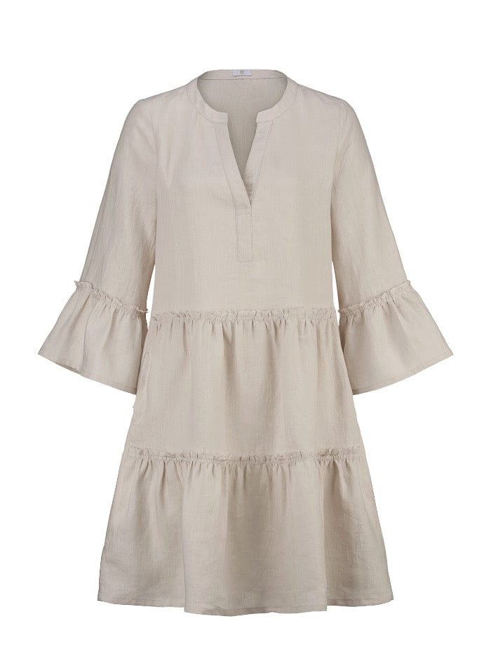 Riani Dresses Riani Tiered Linen Maple Dress 246900 2272 840 izzi-of-baslow