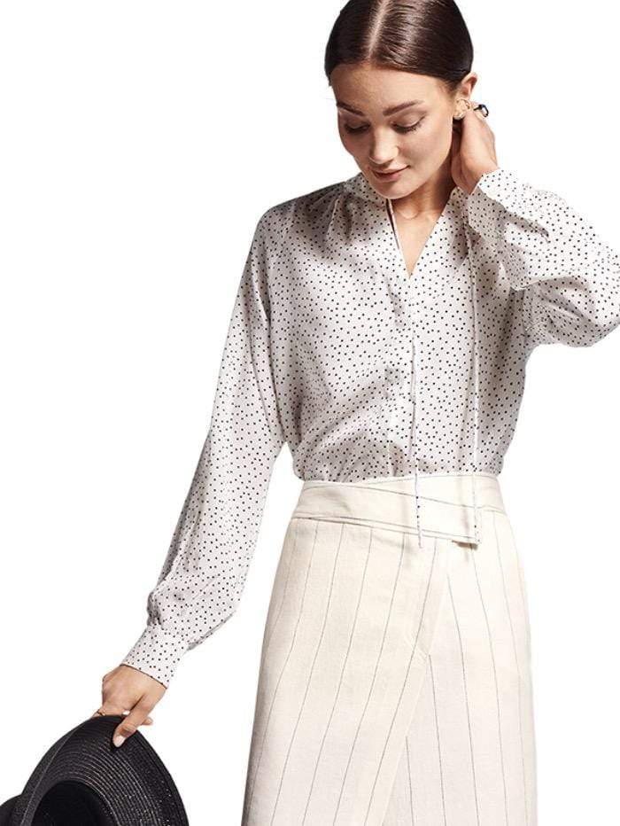 Riani Dresses Riani White Patterned Silk Blouse 145750-3872 142 izzi-of-baslow