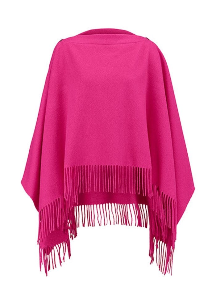 Riani Knitwear One Size Riani Pink Tassel Poncho 239120-9550 341 izzi-of-baslow