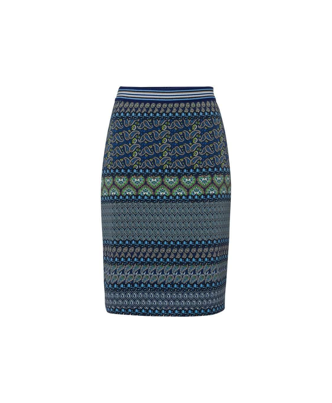 Riani Skirts Riani Skirt In Blue Paisley Print 704075-3755 482 izzi-of-baslow
