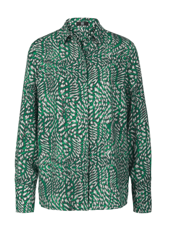 Riani Tops Riani Emerald Green Printed Blouse 335785 4066 579 izzi-of-baslow