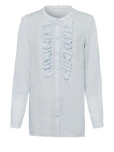 Riani Tops Riani Pale Blue Linen Blouse 145660-3859 izzi-of-baslow