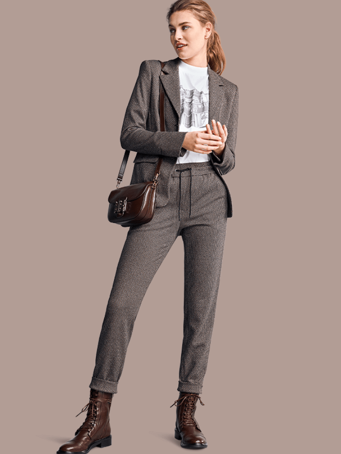Riani Trousers Riani Brown Patterned Trousers 183480 5385 987 izzi-of-baslow