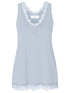 Rosemunde Tops Rosemunde Lace Trimmed Top in Heather Sky Pale Blue 4220-205 izzi-of-baslow