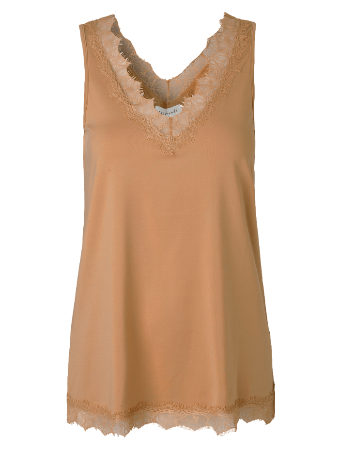 Rosemunde Tops Rosemunde Silk Lace Top Almond 4220 833 izzi-of-baslow