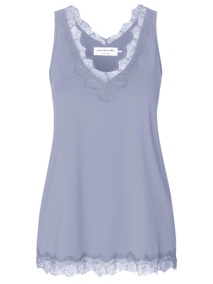 Rosemunde Tops Rosemunde Silk Lace Top Arctic Blue 4220 490 izzi-of-baslow