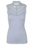 Rosemunde Tops Rosemunde Silk Lace Trimmed Top Heather Sky 4507-205 izzi-of-baslow