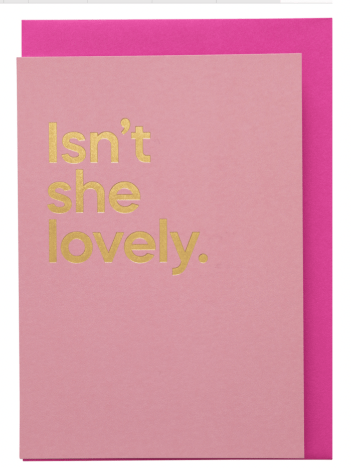 SAY IT WITH SONGS Accessories One Size Say It With Songs ‘Isn’t She Lovely’ by Stevie Wonder Greeting Card Pink izzi-of-baslow