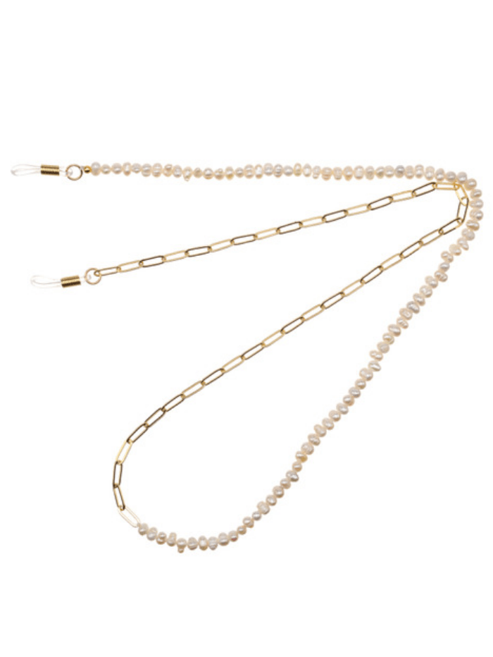 Talis Chains Accessories Talis Chains Gold Chain With Freshwater Pearls Glasses Chain izzi-of-baslow