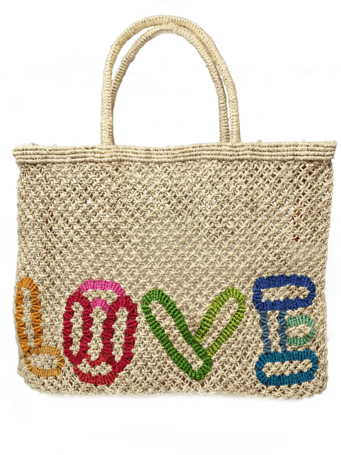 The Jacksons Accessories Large The Jacksons London LOVE Jute Bag Natural Multi izzi-of-baslow