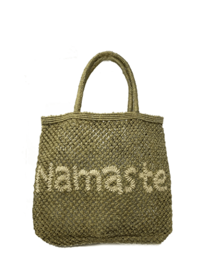 The Jacksons Accessories Large The Jacksons London NAMASTE Jute Bag Khaki &amp; Natural izzi-of-baslow