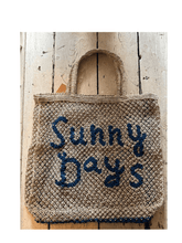 The Jacksons Accessories Large The Jacksons London SUNNY DAYS Jute Bag Natural & Cobalt izzi-of-baslow