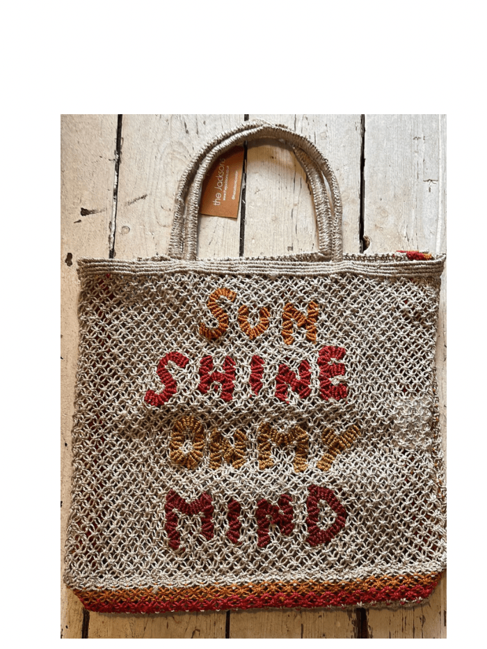 The Jacksons Accessories Large The Jacksons London SUNSHINE ON MY MIND Jute Bag Natural &amp; Multi izzi-of-baslow