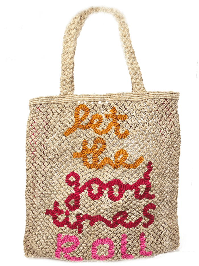 The Jacksons Accessories One Size The Jacksons London LET THE GOOD TIMES ROLL Jute Bag Natural Multi izzi-of-baslow