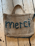 The Jacksons Accessories Small The Jacksons London MERCI Jute Bag Natural & Ocean izzi-of-baslow