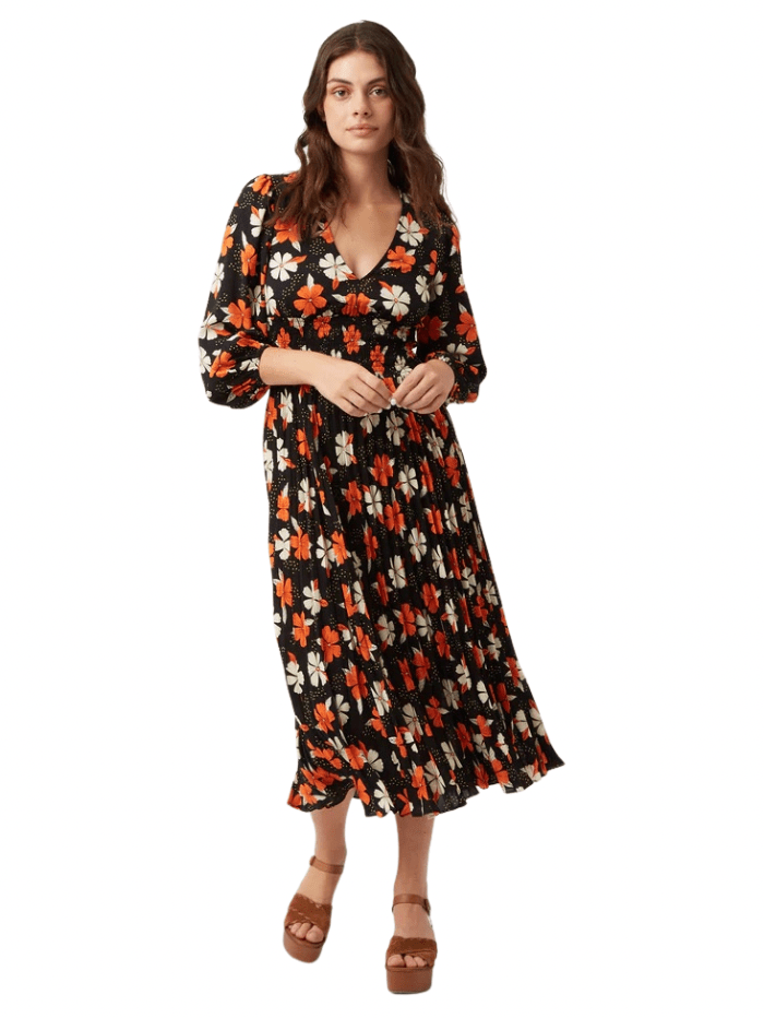 Traffic People Dresses Traffic People Aurora Black Floral Printed Dress FFS11868001 izzi-of-baslow