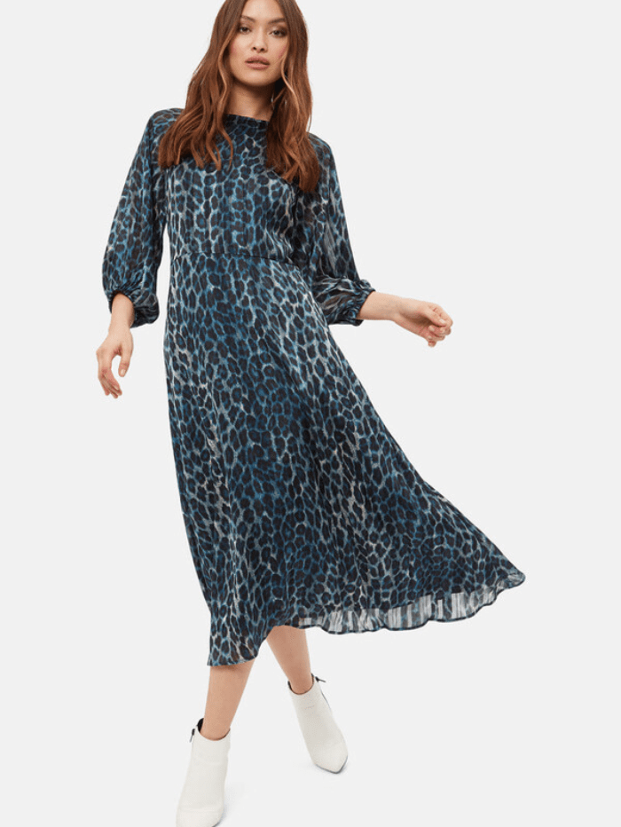 Traffic People Dresses Traffic People Drape Blue Animal Print Dress VVX12002033 izzi-of-baslow