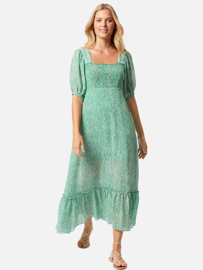 Traffic People Dresses Traffic People IRW12172 Talamanca Maxi Dress Green Print 018 izzi-of-baslow