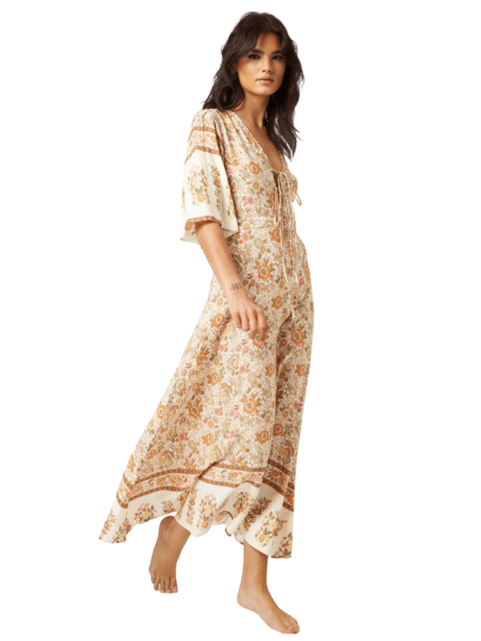 Traffic People Dresses Traffic People Little Lies Creams and Beiges Floral Printed Dress CAD12413004 izzi-of-baslow
