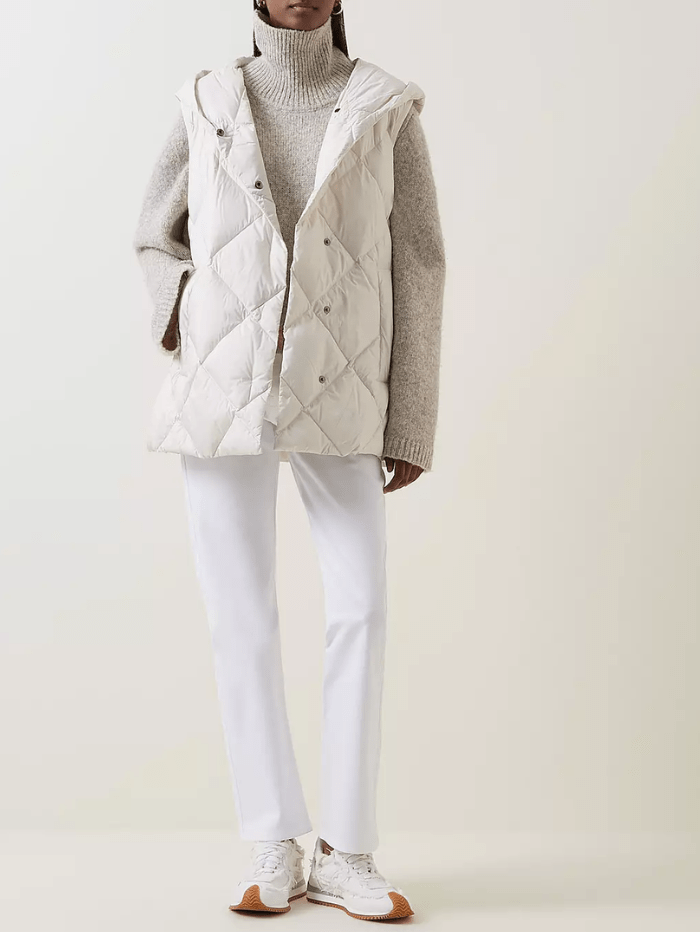 Weekend By Max Mara Coats and Jackets Weekend By Max Mara FRUTTO Off White Padded Gilet 52960123 001 izzi-of-baslow