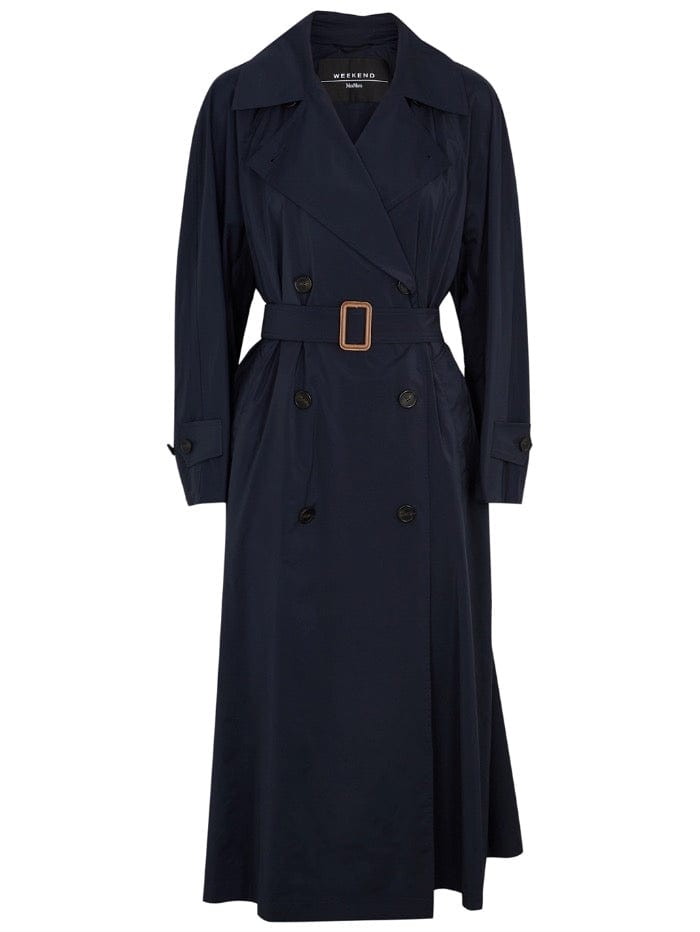 Weekend By Max Mara Coats and Jackets Weekend By Max Mara STEGOLA Navy Trench Coat 50210827 002 izzi-of-baslow