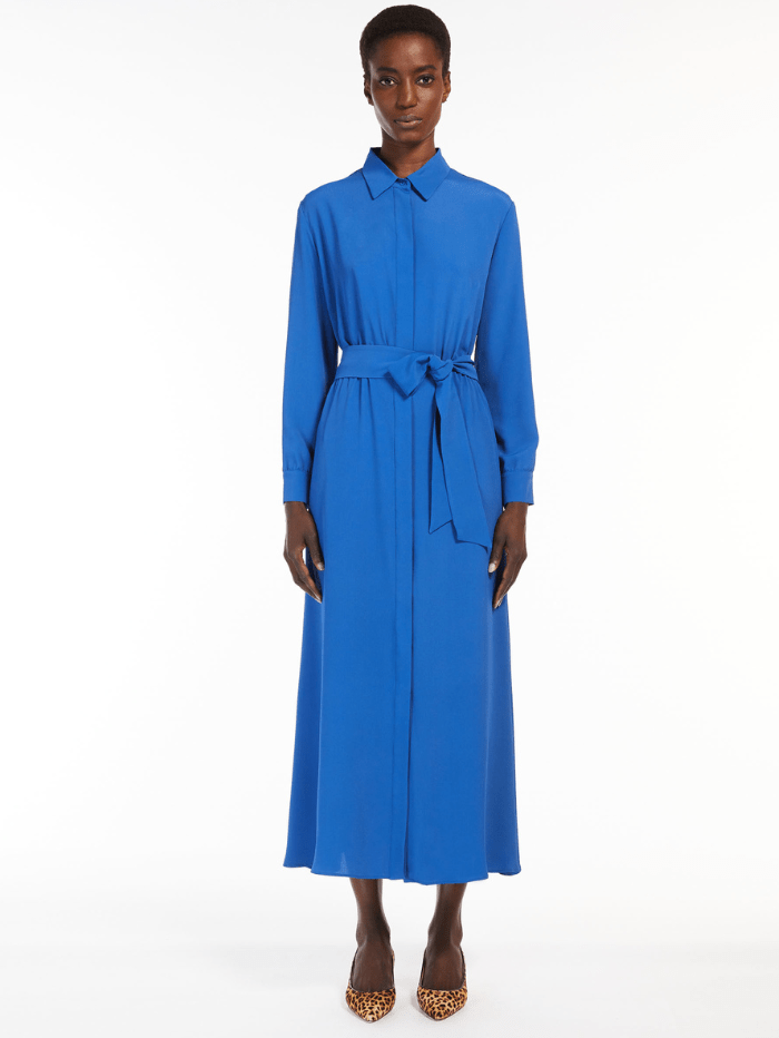 Weekend By Max Mara Trousers: Jeans Weekend By Max Mara MIDA Ocean Blue Maxi Shirt Dress 52260292 015 izzi-of-baslow