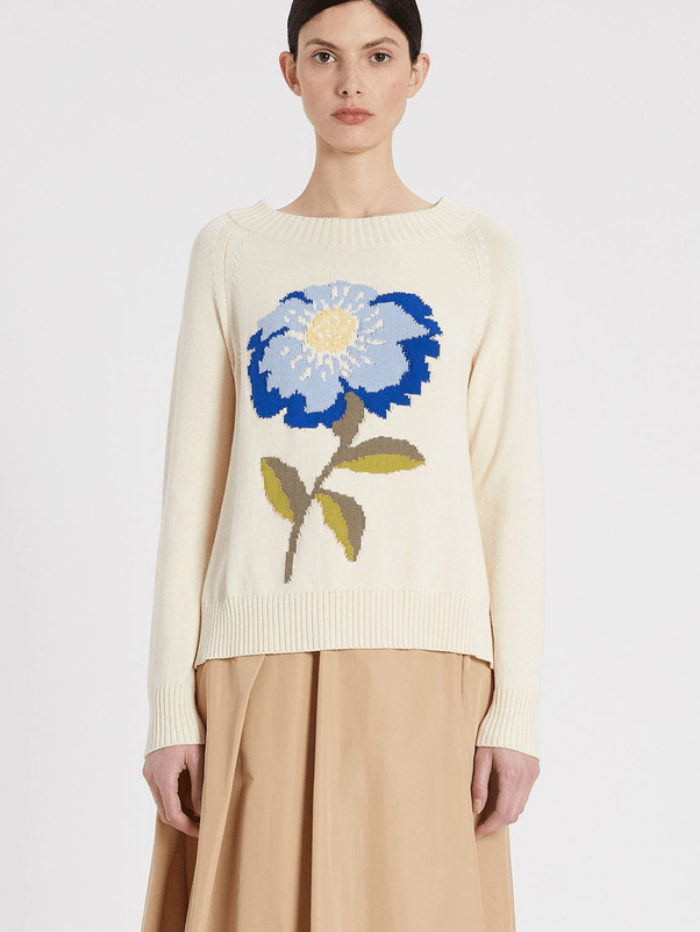 Weekend By Max Mara Knitwear Weekend Max Mara DOMIZIA Floral Print Jumper 53612117600 izzi-of-baslow