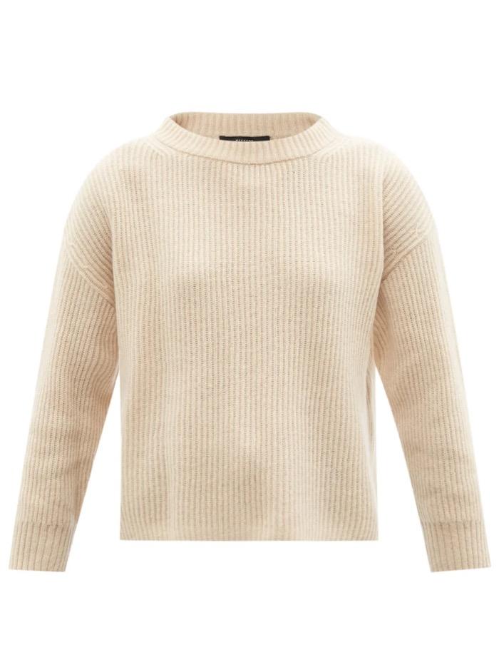 Weekend By Max Mara Knitwear Weekend Max Mara LOTUS Cream Cashmere Sweater 53660719600 001 izzi-of-baslow