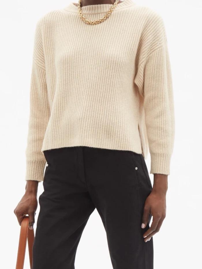 Weekend By Max Mara Knitwear Weekend Max Mara LOTUS Cream Cashmere Sweater 53660719600 001 izzi-of-baslow