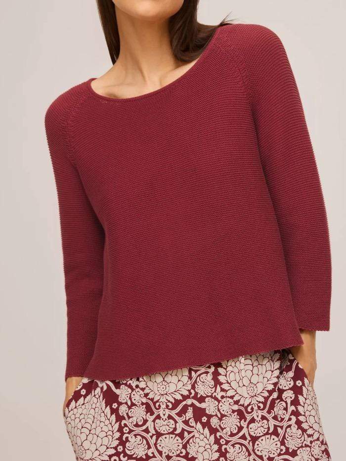 Weekend By Max Mara Knitwear Weekend Max Mara MACBETH Burgundy Cotton Sweater 53661419600 006 izzi-of-baslow