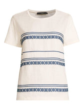 Weekend By Max Mara Tops Weekend By Max Mara PARSEC Off White Blue Print T-Shirt 594114216 001 izzi-of-baslow