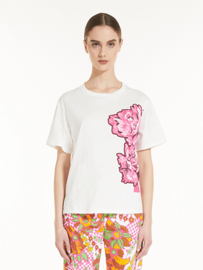 Weekend By Max Mara Tops Weekend By Max Mara VOLUME White Floral T-Shirt 594112216 003 izzi-of-baslow