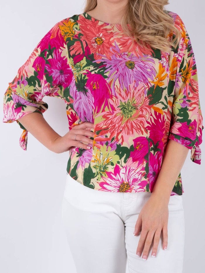 Weekend By Max Mara Tops Weekend By Max Mara VORRA Silk Floral Print Top 51111021 002 izzi-of-baslow