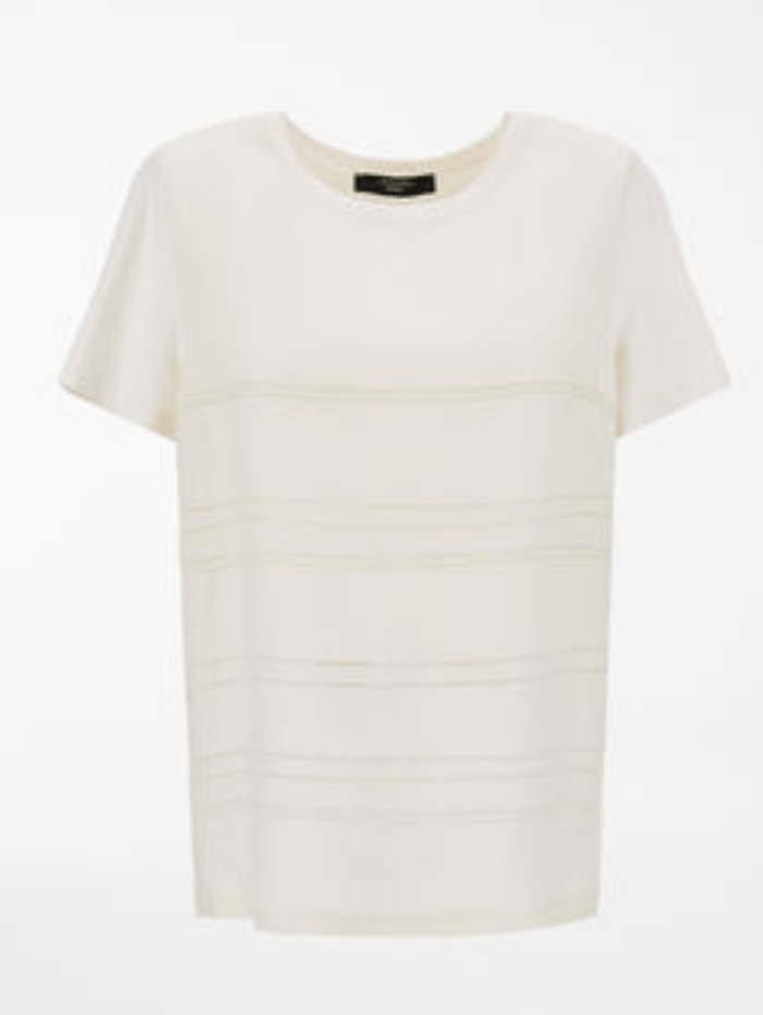 Weekend By Max Mara Tops Weekend Max Mara GESSY Linen Embroidered T-Shirt 59411911600 izzi-of-baslow