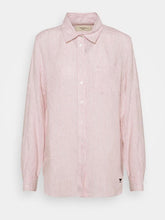 Weekend By Max Mara Tops Weekend Max Mara GUINEA Pink White Striped Linen Shirt 51110211 003 izzi-of-baslow