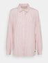 Weekend By Max Mara Tops Weekend Max Mara GUINEA Pink White Striped Linen Shirt 51110211 003 izzi-of-baslow