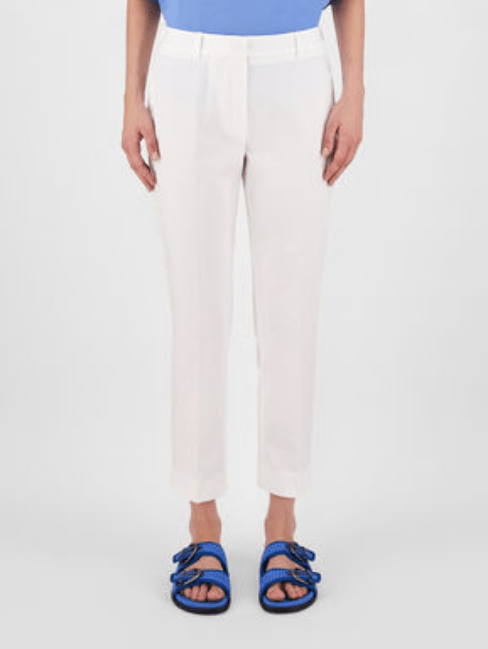 Weekend By Max Mara Trousers 8 Weekend Max Mara FARAONE White Cotton Trousers 51310611 001 izzi-of-baslow