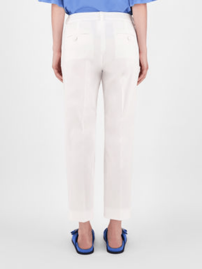 Weekend By Max Mara Trousers Weekend Max Mara FARAONE White Cotton Trousers 51310611 001 izzi-of-baslow