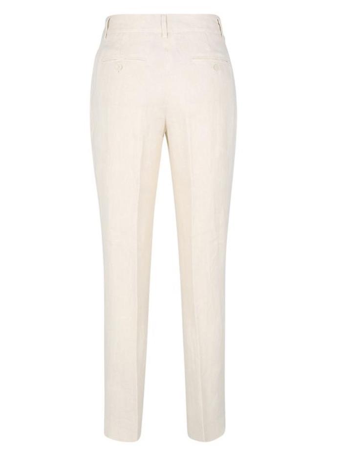 Weekend By Max Mara Trousers Weekend Max Mara MANNA Creamy Beige Linen Trousers 51310411 015 izzi-of-baslow