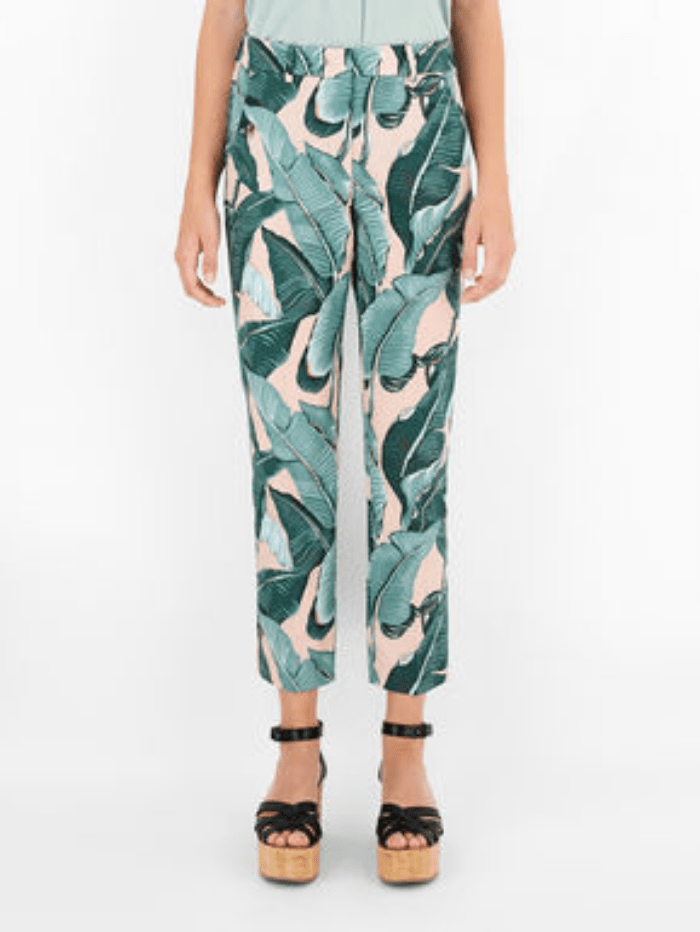 Weekend By Max Mara Trousers Weekend Max Mara OKRA Cotton Pink Printed Trousers 51311211 003 izzi-of-baslow