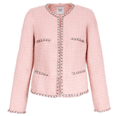 Weill Coats and Jackets Weill Mariata Jacket  in Soft Pink Tweed and Chain Edge 131028 izzi-of-baslow