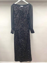 Weill Dresses Weill Marisa Black Sequinned Long Dress 135101 izzi-of-baslow