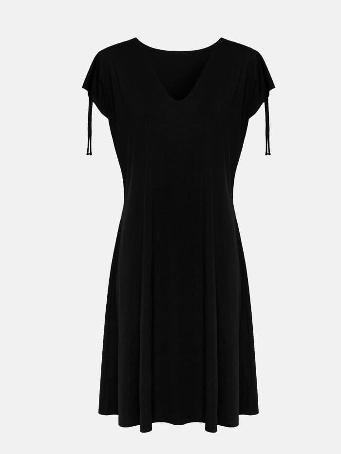 Wolford Ready To Wear By Wolford Wolford Aurora Black Pure Cut Dress With Shoulder Ties 52799 7005 izzi-of-baslow